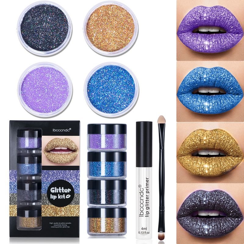 Lakerain Women Simple Colorful Glitter Lip Gloss Set