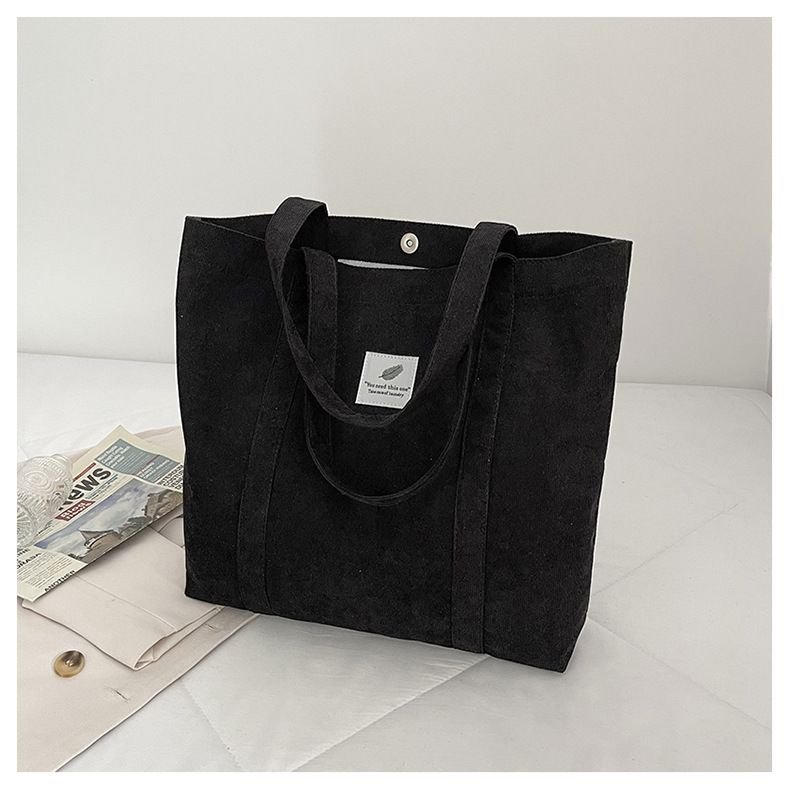 Women Fashionable Simple Solid Color Large Capacity Canvas Tote Bag