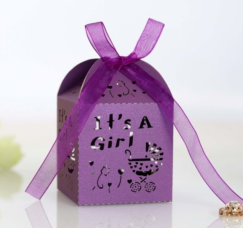 Simple Creative Wedding Party Laser Hollow Baby Car Chocolate Wedding Candy Packaging Box