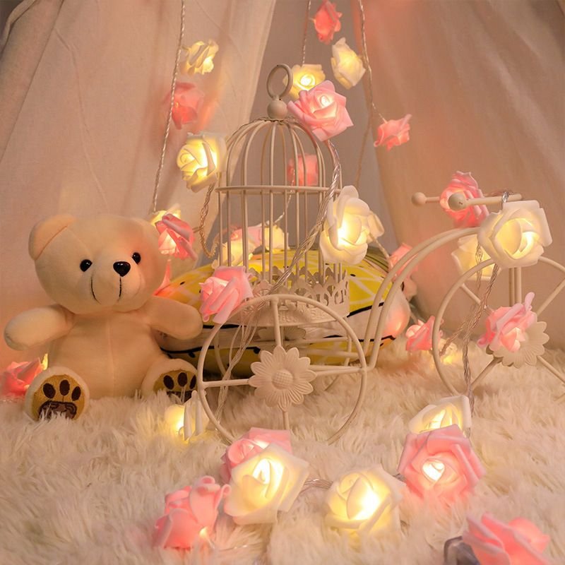 Led Simulation Luminous Rose Light String Flower Eternal Proposal Valentine'S Day Birthday Indoor Atmosphere Layout