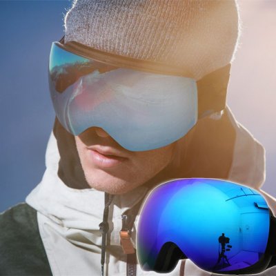 Outdoor Portable Double-Layer Anti-Fog Large Spherical Ski Goggles