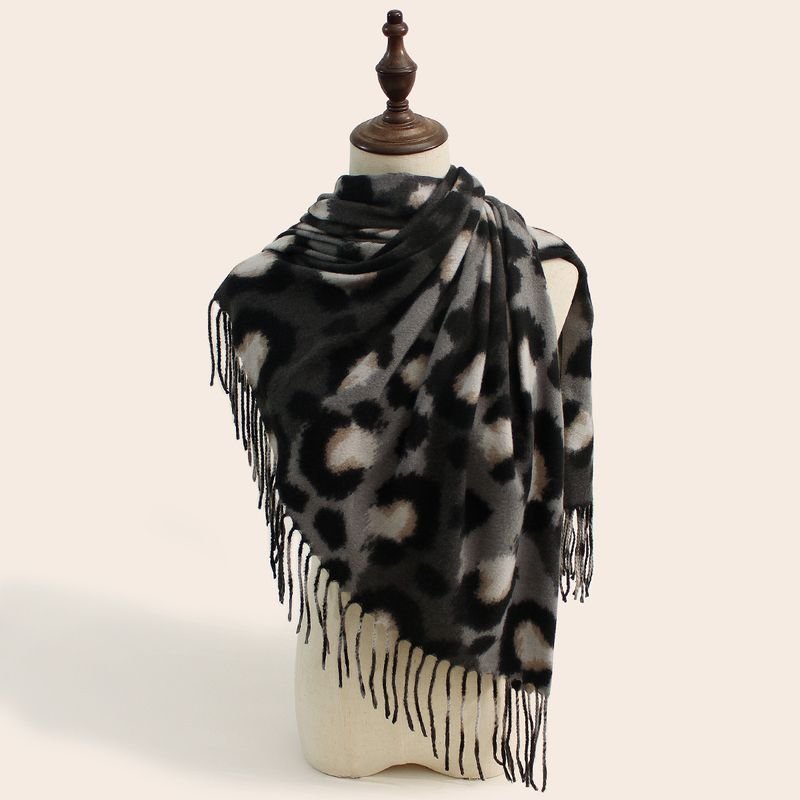 Autumn Winter Women Fashion Leopard Printed Warm Scarf