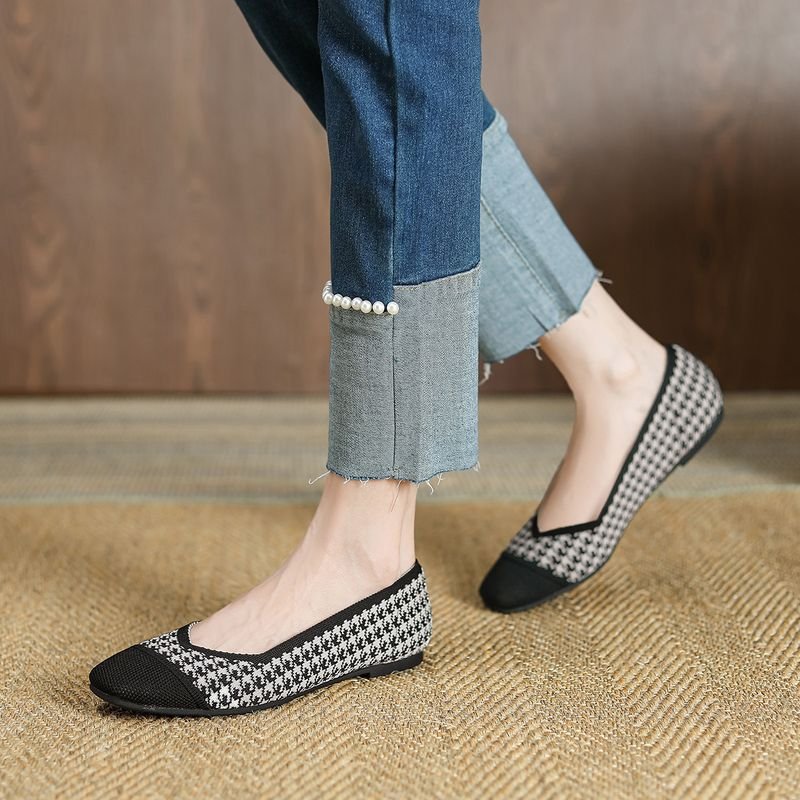 Women Fashion Plus Size Flying Woven Flat Loafers