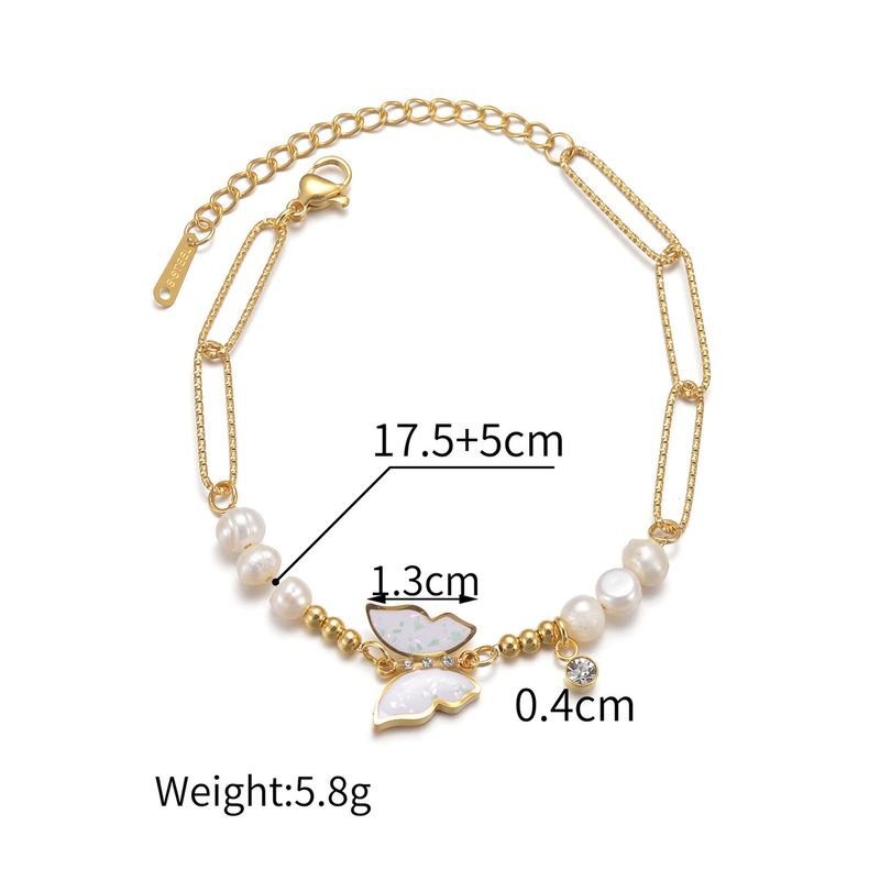 Women Fashion Simple Butterfly Pearl Bracelet