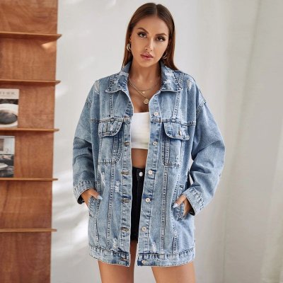 Women Fashion Loose Denim Jacket