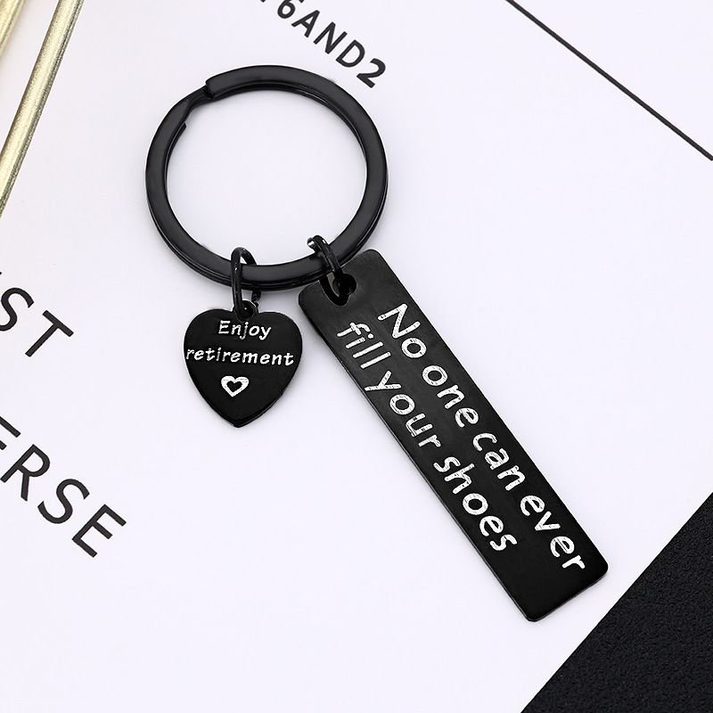 Simple Stainless Steel Heart Letter Keychain