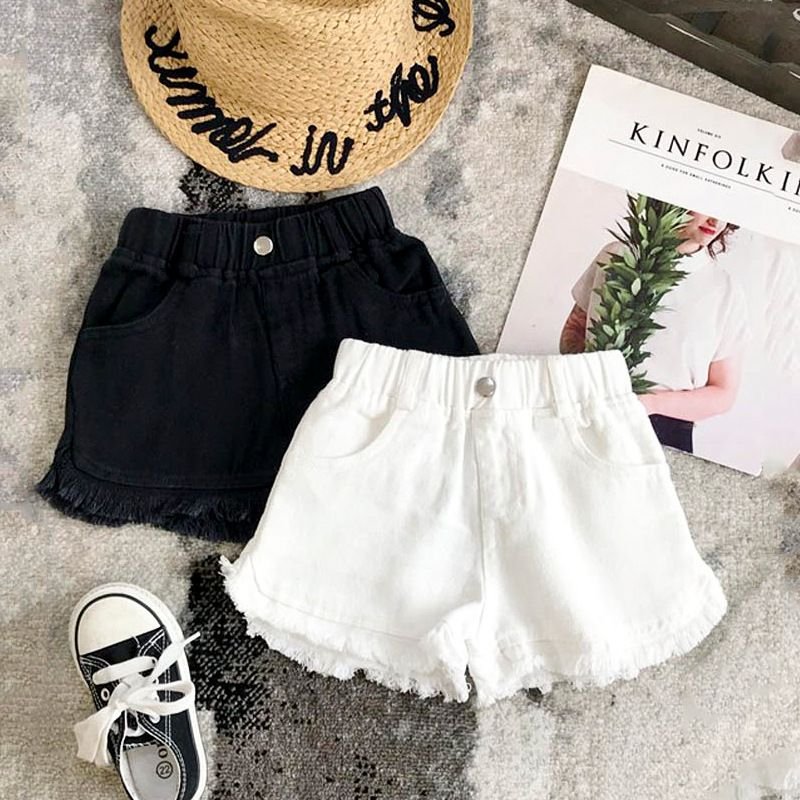 Kids Toddler Girls Fashion Casual Solid Color Denim Shorts