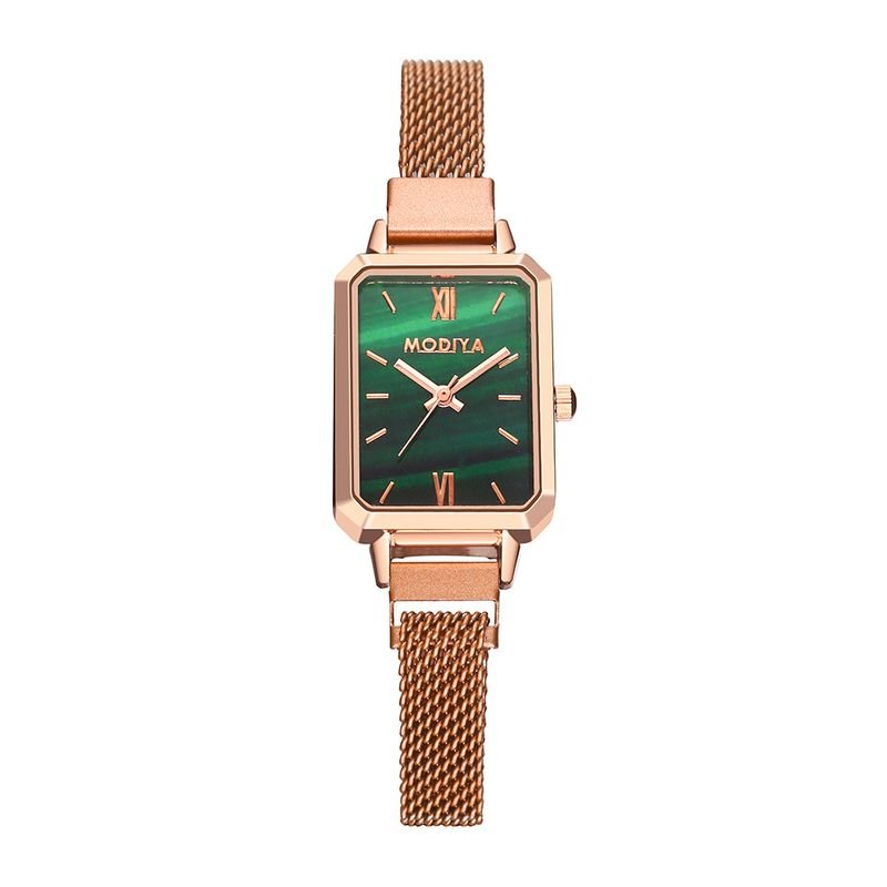 Women Fashion Square Peacock Green Quartz Watch