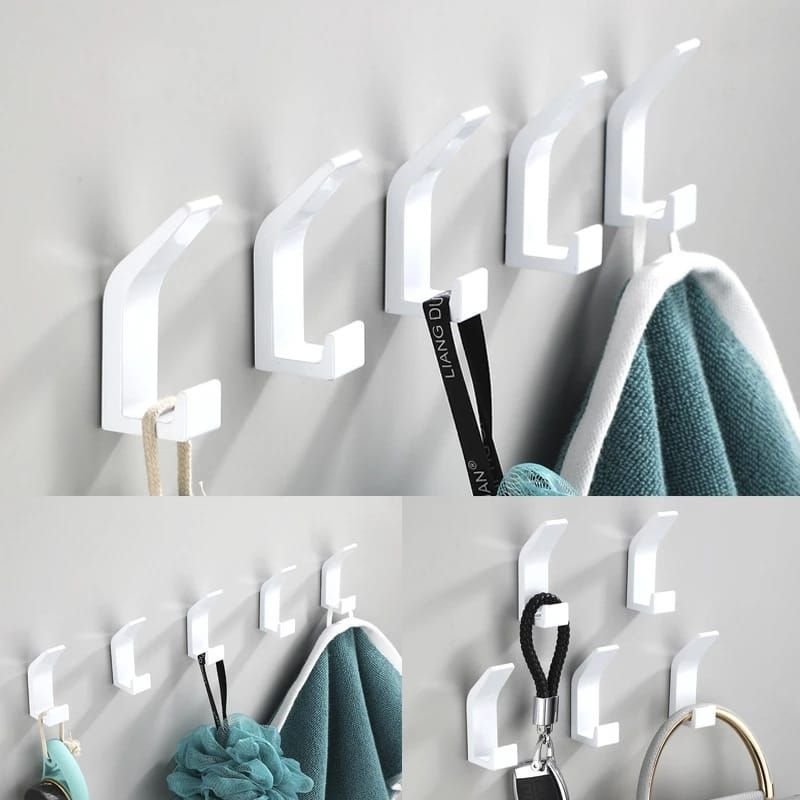 Bathroom Minimalist Solid Color Space Aluminum Towel Storage Hook