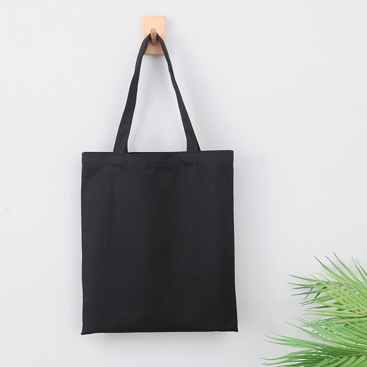 Women Simple Solid Color Canvas Shopping Bag