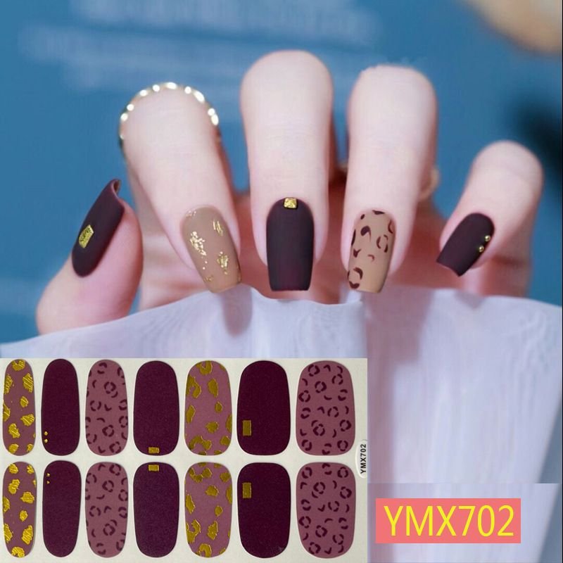 Autumn And Winter Leopard Cow Pattern Nail Stickers