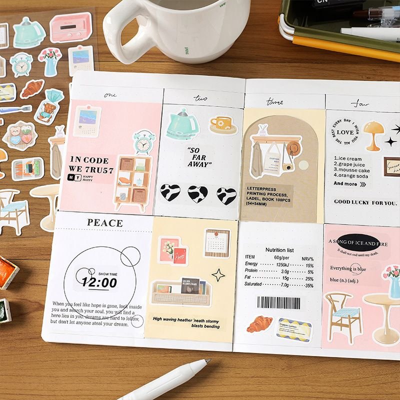 Simple Daily Life Love Poetry Series Hand Book Decorative Self-Adhesive Stickers