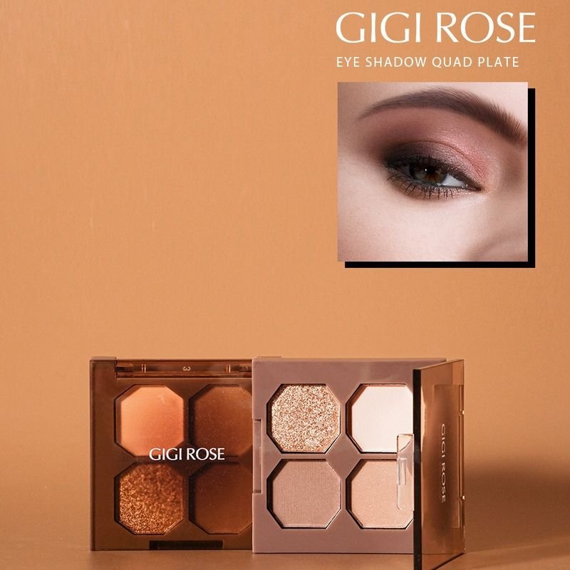 GIGI ROSE Women Easy Makeup Earth Colors Brightening Matte Four-Color Eye Shadow Plate