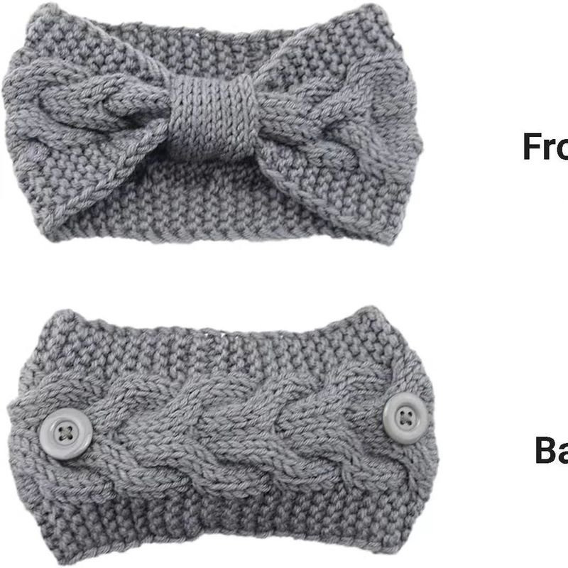 Women Fashion Knitted Twist Bow Warm Headband