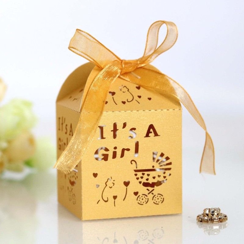 Simple Creative Wedding Party Laser Hollow Baby Car Chocolate Wedding Candy Packaging Box