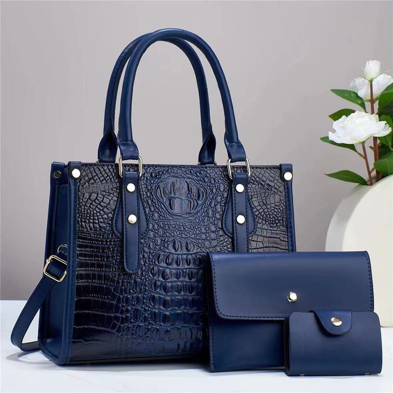 Women Elegant Crocodile Print Large-Capacity Handbag Sets