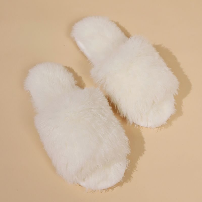 Winter Casual Solid Color Comfortable Plush Slippers