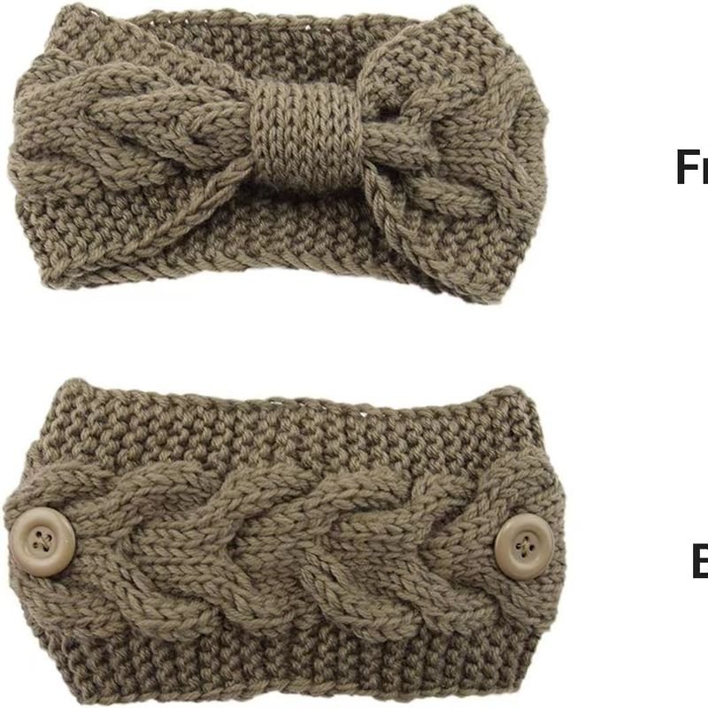 Women Fashion Knitted Twist Bow Warm Headband