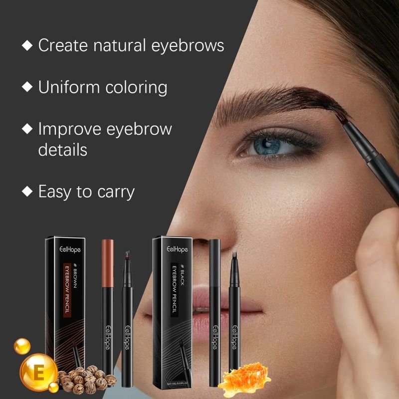 EELHOPE Women Non-Blooming Natural Shaping Four-Claw Eyebrow Pencil