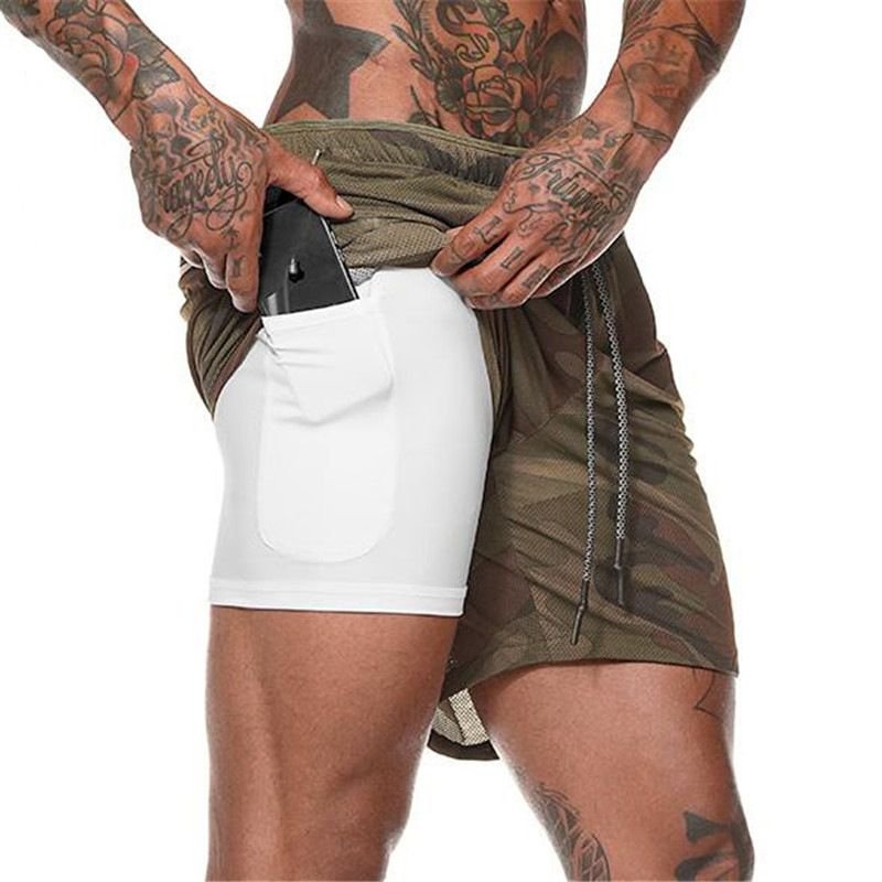 Men'S Fashion Solid Color Double Lace Shorts