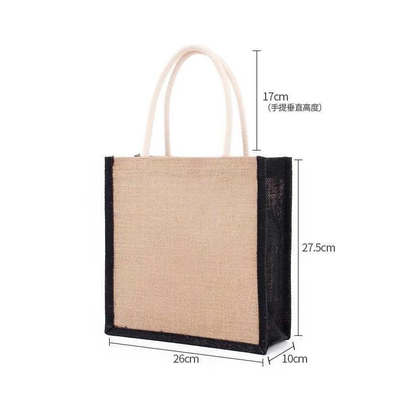 Casual Multicolor Cotton Rope Portable Linen Tote Bag