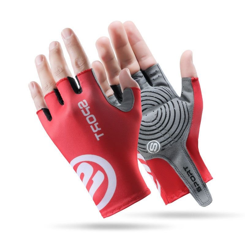 Summer Outdoor Sports Ice Silk Non-Slip Sunscreen Breathable Half-Finger Cycling Gloves