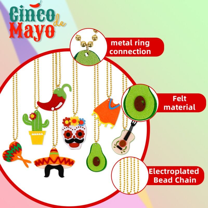 Mexico May 5 Felt Cactus Necklace Party Supplies