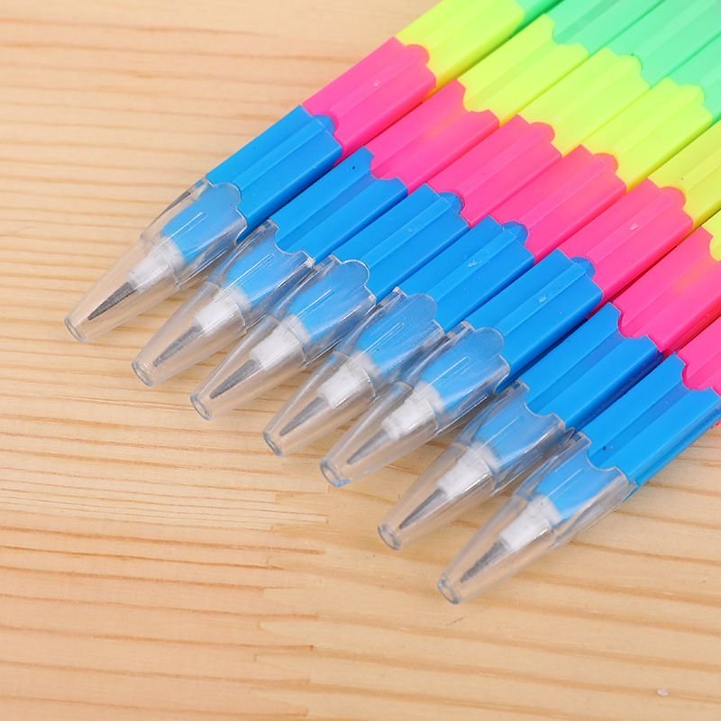 Simple Creative Multifunctional Bullet Block Changes 8 Rainbow Pencil 12-Bag