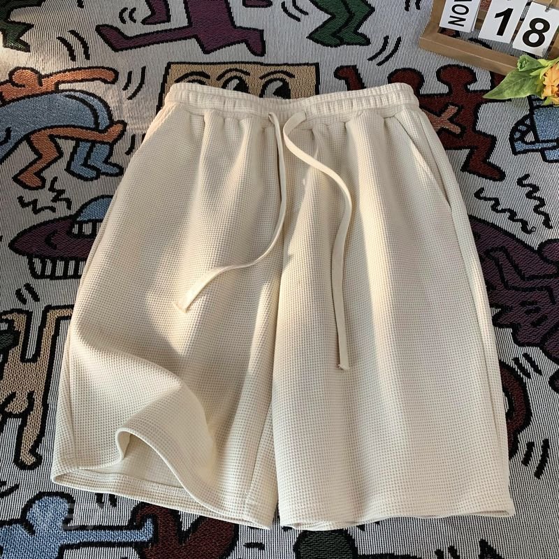 Men Casual Loose Drawstring Waffe Shorts