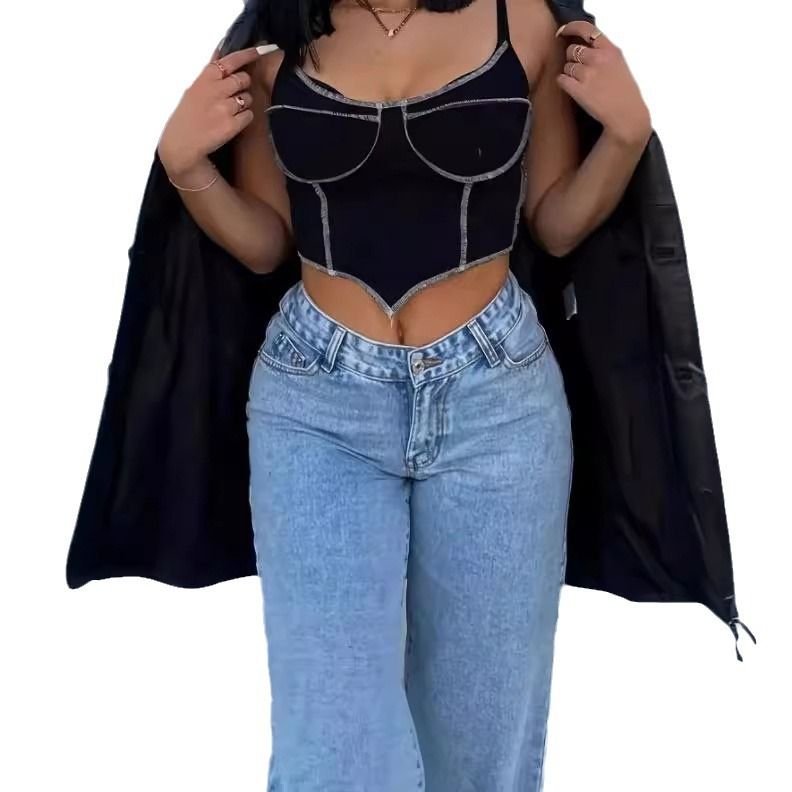 Women High Waist Wide Leg Jeans