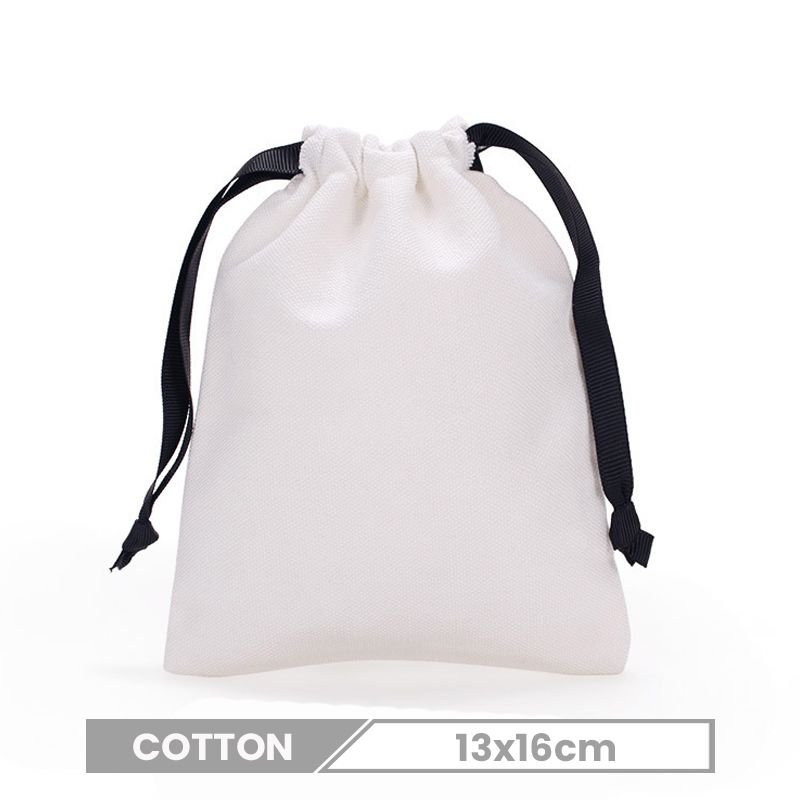 Custom Logo Solid Color Cotton Drawstring Bag