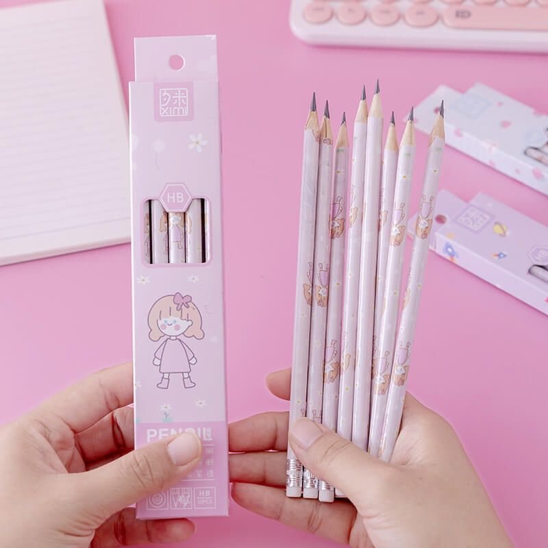 10pcs/box Cute Cartoon Pattern Pencil