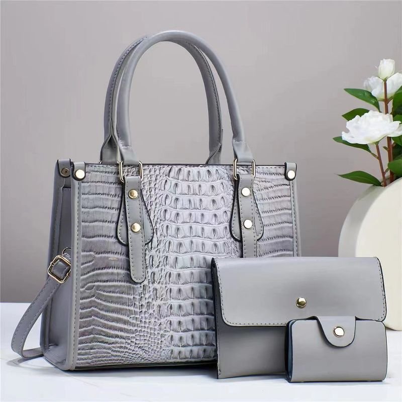 Women Elegant Crocodile Print Large-Capacity Handbag Sets