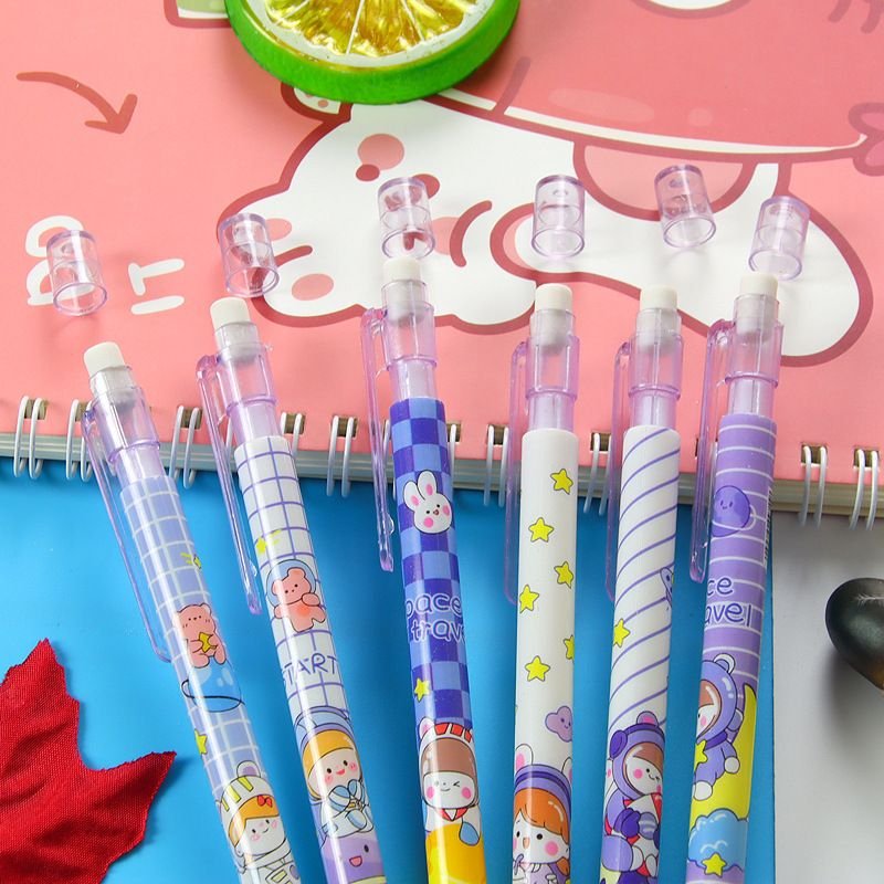 Cartoon Cute Purple Planet Press Pencil