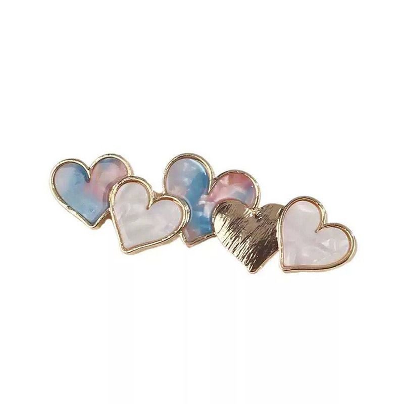 Women Fashion Simple Heart-Shaped Acetate Hairpin