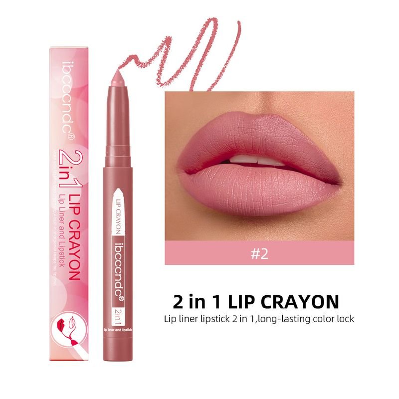 Ibcccndc Women Long-Lasting Waterproof Matte Rotating Lip Liner