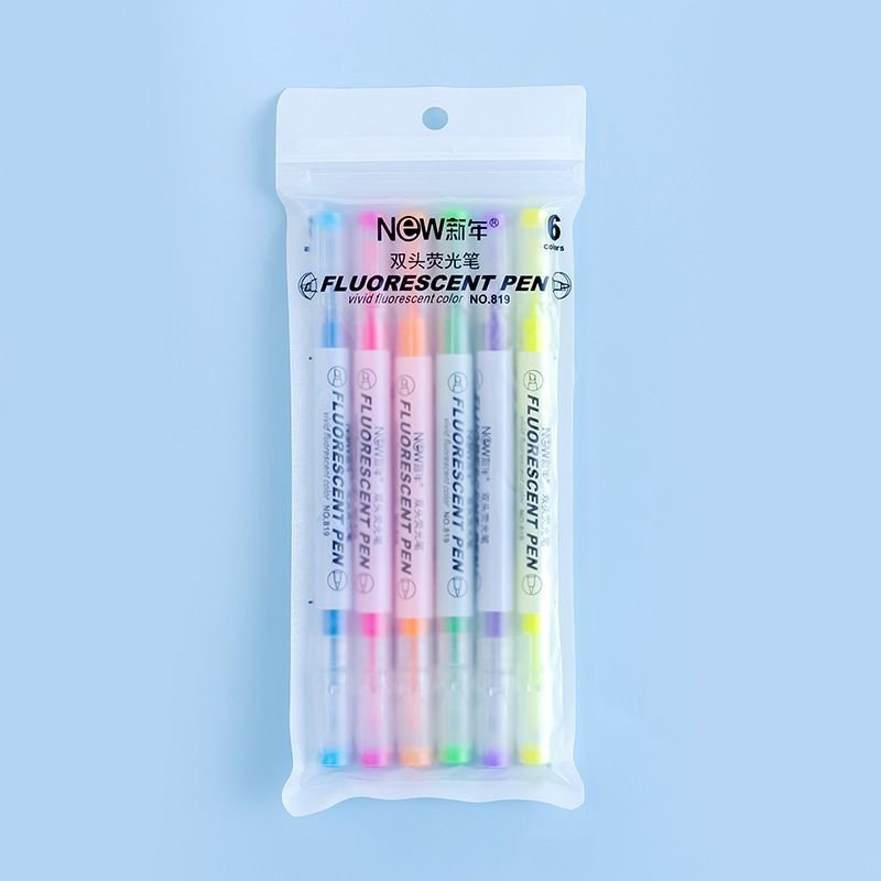 Highlighter 6-Color Suit Macaron Morandi Color Marker Note Scribing Pen