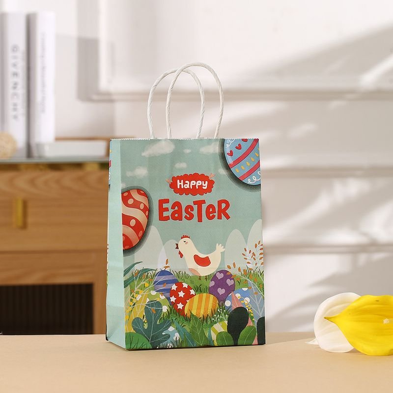 Easter Printed Kraft Paper Children'S Gift Tote Gift Bag