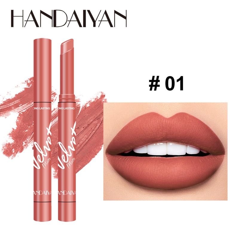 Handaiyan Women Long-Lasting Easy-To-Color Natural Matte Matte Matte Velvet Lipstick