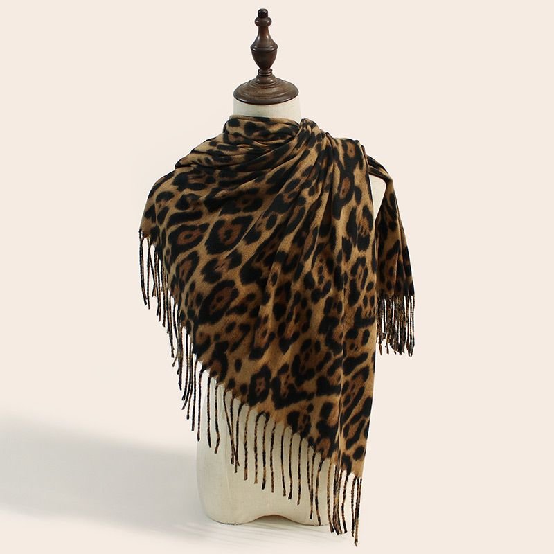 Autumn Winter Women Fashion Leopard Printed Warm Scarf