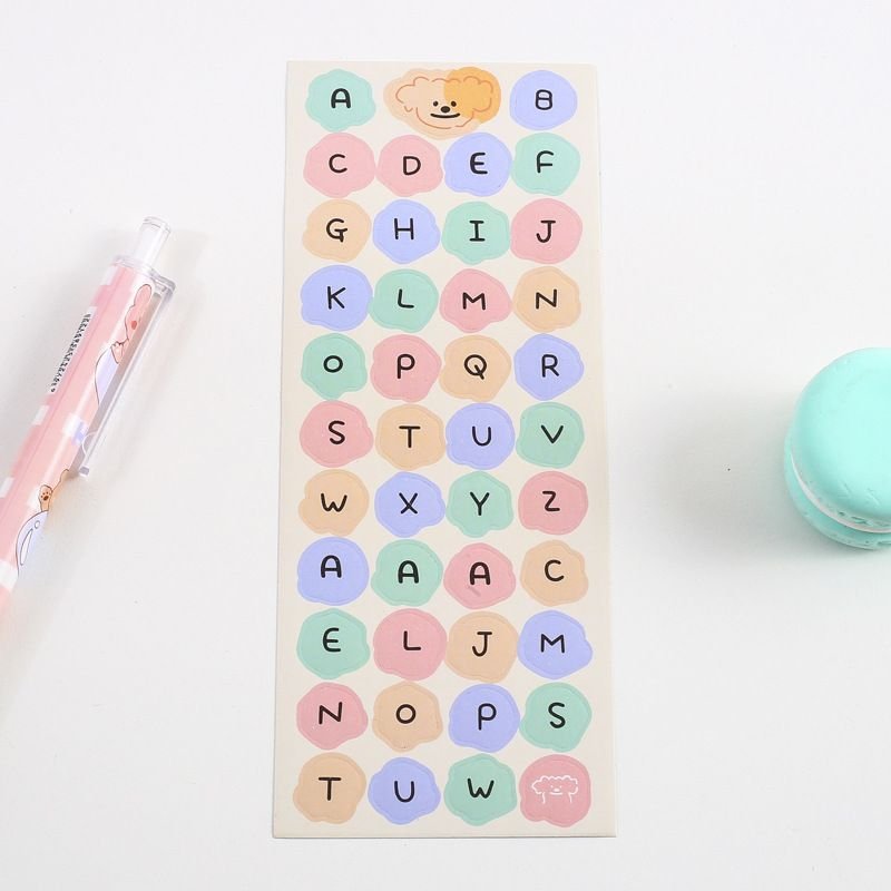 Simple Cream Body English Letter Hand Account Sticker