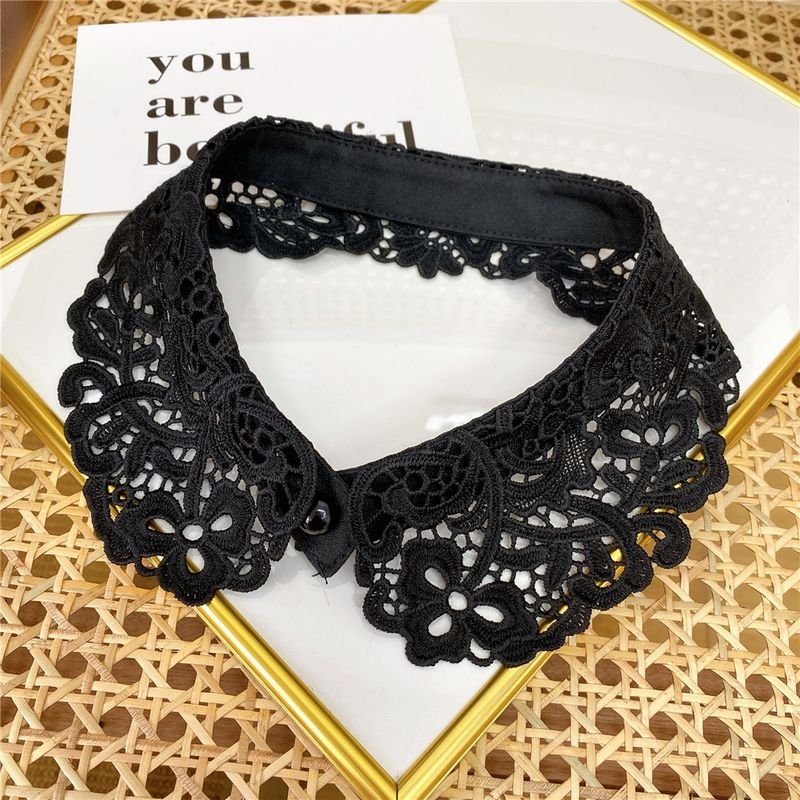 Spring And Autumn Summer Decorative Solid Color Lace False Collar