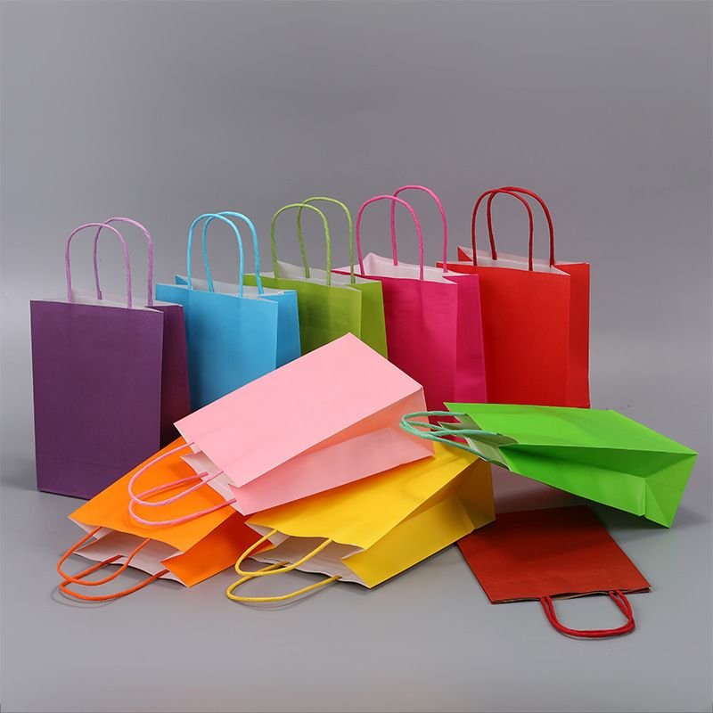 Rectangular Candy Color Kraft Paper Storage Packaging Bag Garment Accessories