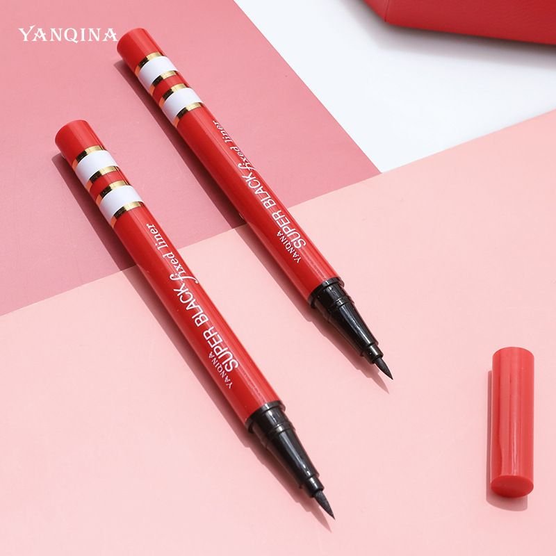 Silver Tube Red Tube Waterproof Anti-Sweat Anti-Oil Non-Blooming Eyeliner Pen