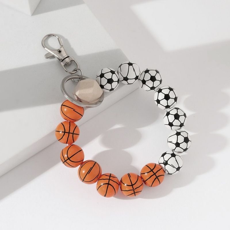 Fashion Creative Wooden Bead Bracelet Keychain