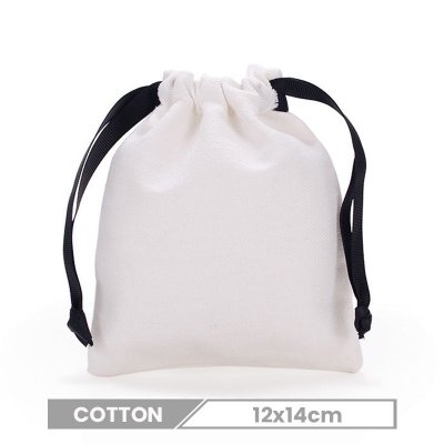 Custom Logo Solid Color Cotton Drawstring Bag