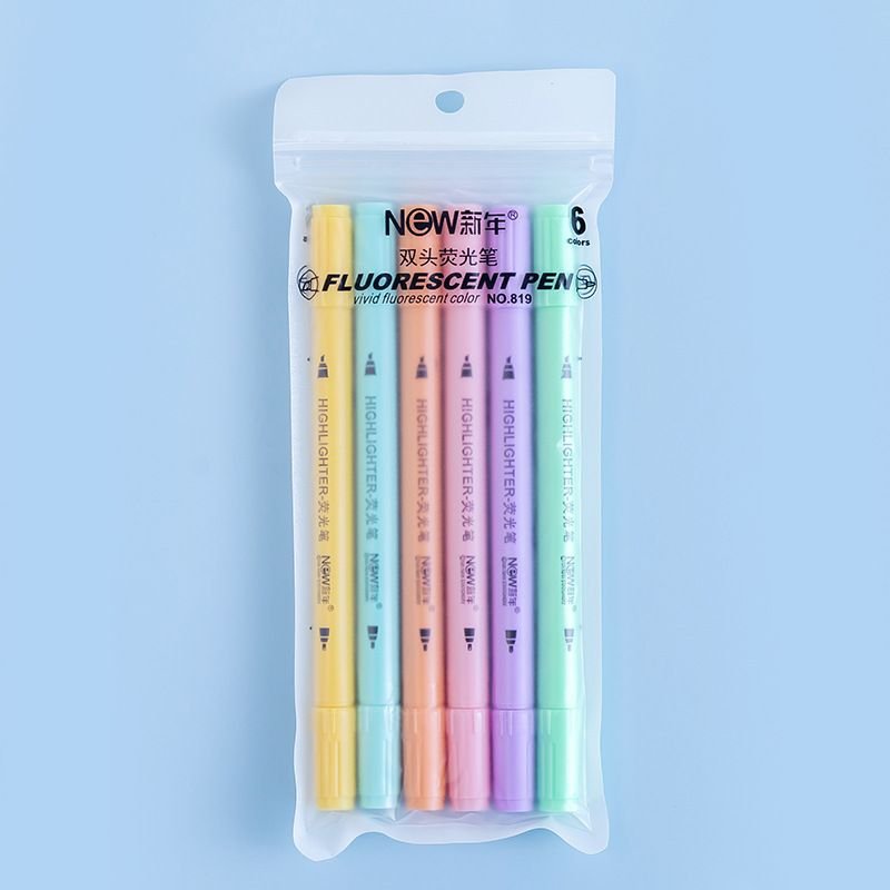 Highlighter 6-Color Suit Macaron Morandi Color Marker Note Scribing Pen