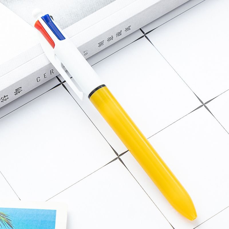 Student Stationery Multicolor Press Pen Four-In-One Plastic Ballpoint Pen