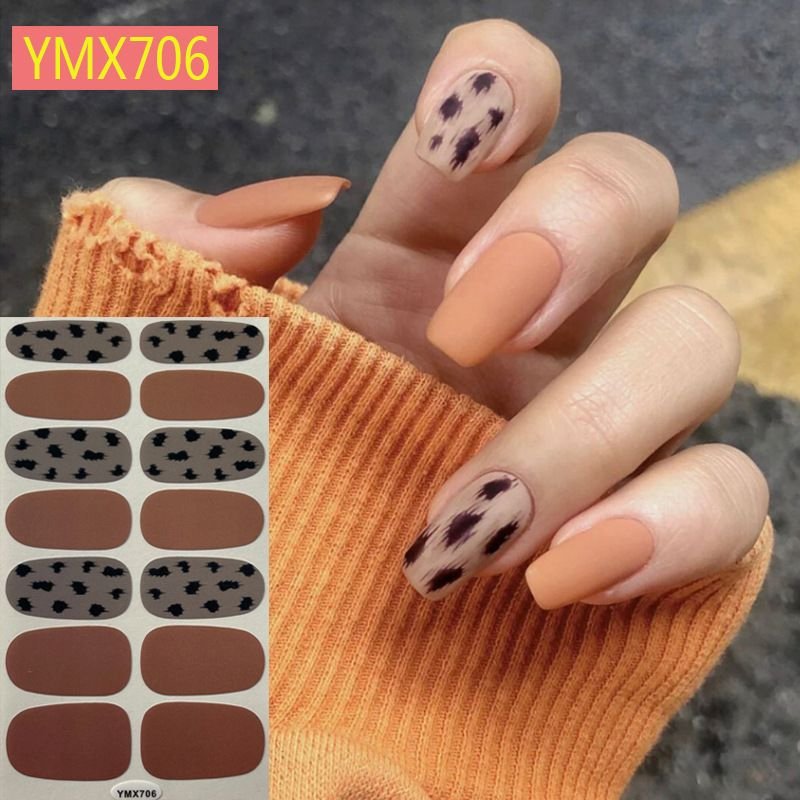 Autumn And Winter Leopard Cow Pattern Nail Stickers