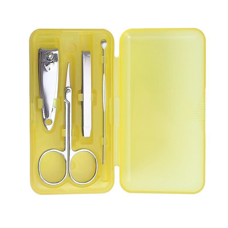 Stainless Steel Nail Clipper Portable Nail Art Manicure Tool Plastic Box 4 Piece Set Nail Clipper Nail Clipper Nail Suit